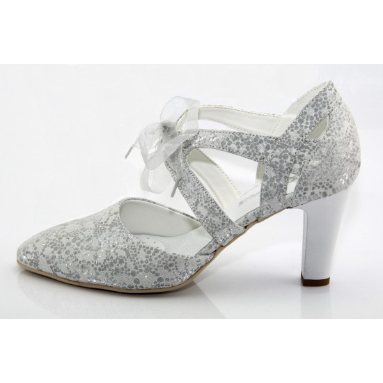 Ezüst színű alkalmi cipő esküvőre Ines