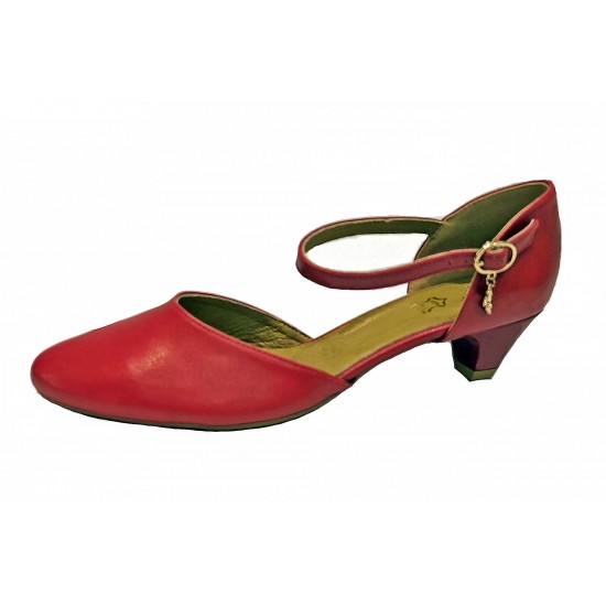 Piros menyecske cipő alacsony sarkú Sara